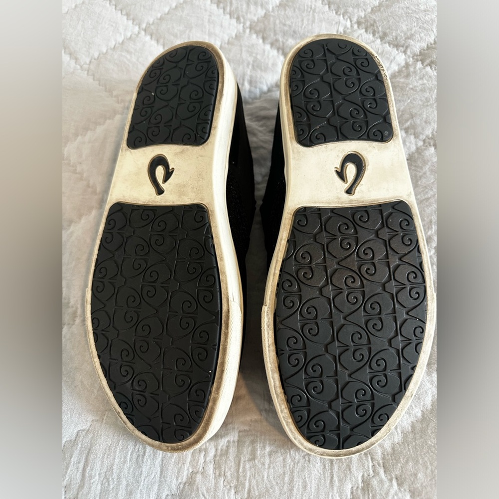 OluKai Pehuea Slip On Loafers BLACK Sz 8.5 - Picture 7 of 8